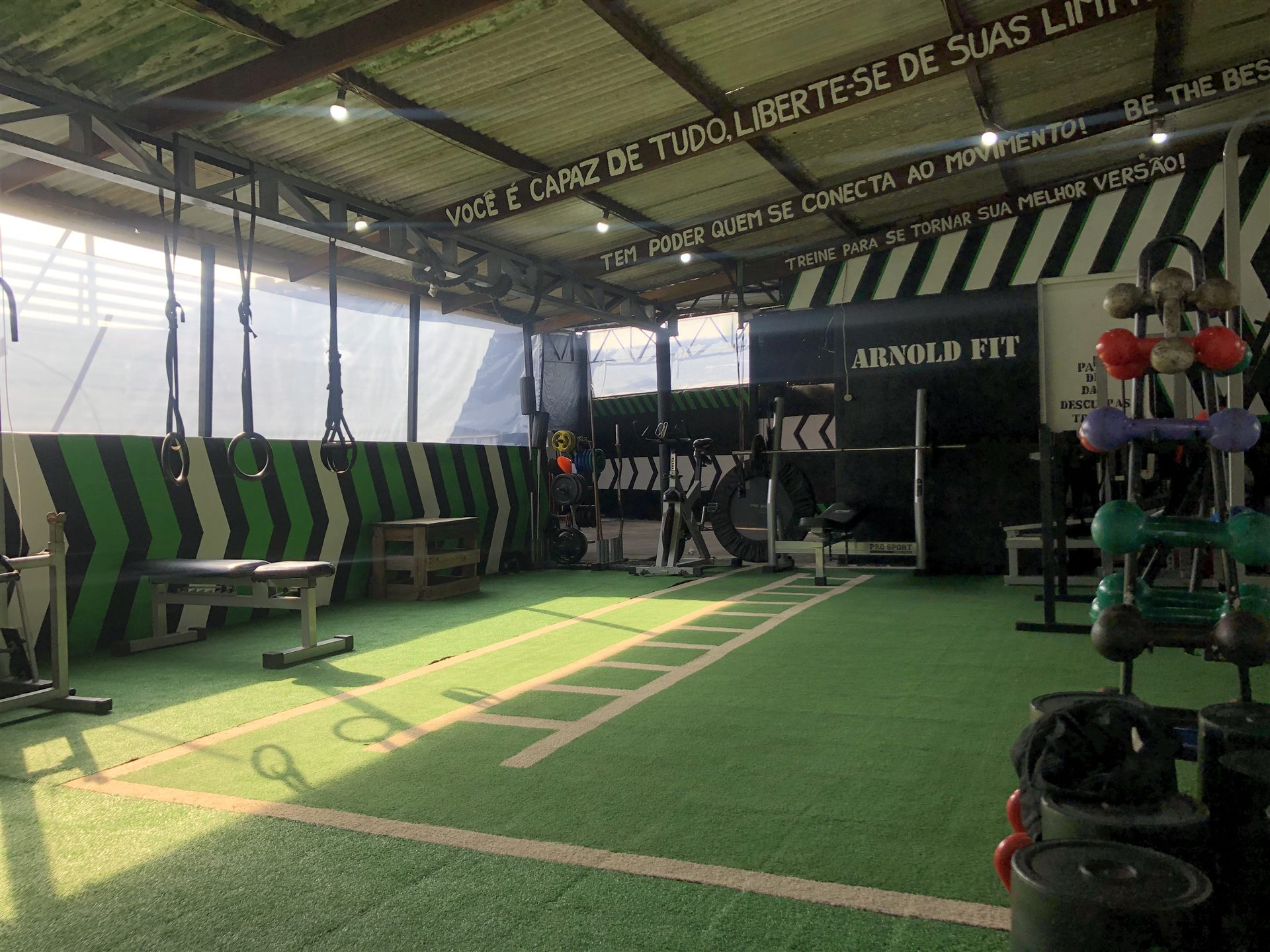 Espaço de treino da Arnold Fit